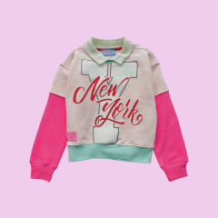 Sudadera Cuello New York Rosado