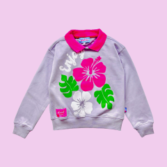 Sudadera Cuello Enjoy The Sunset Lila