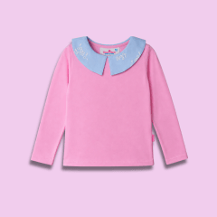 Camiseta Cuello Celeste Rosado