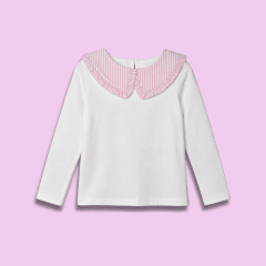Camiseta cuello Rayas Blanco