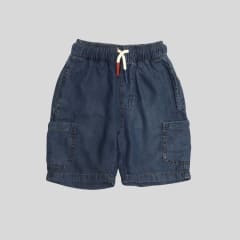 Short Tencel Cargo Azul