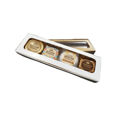 Medidas: 2,5 X 7,5 X 25 - 4 Alfajores