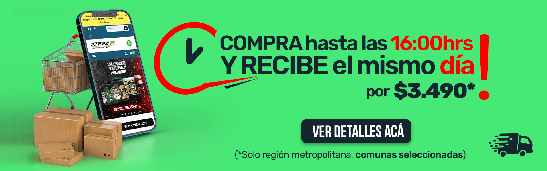 Compra y recibe el mismo día con nuestro despacho express!