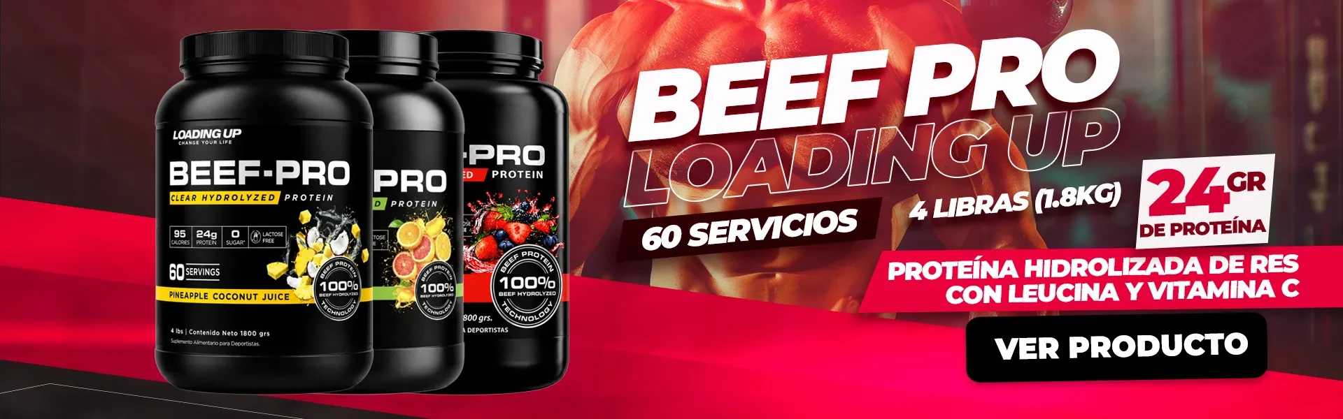 Beef PRO, prote hidrolizada de res con 24 g de proteína por porción