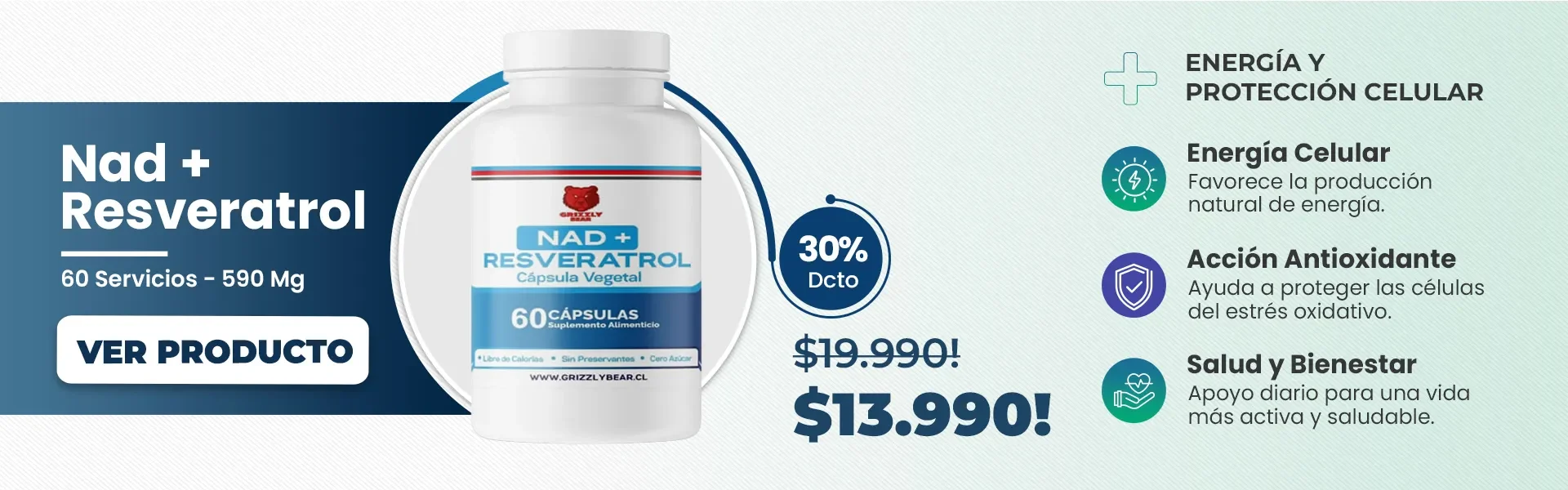 Optimiza tu energía celular con resveratrol y antioxidantes