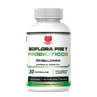 Bioflora Pre y Probiótico Grizzly Bear 30 Capsulas.