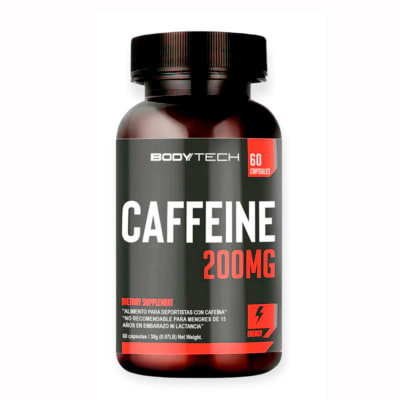 Cafeína BodyTECH 200MG 60 Cápsulas.