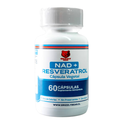 Nad + Resveratrol 590MG Grizzly Bear 60 Servicios.