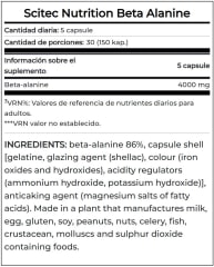Beta Alanina Scitec Nutrition 150 Cápsulas. 2