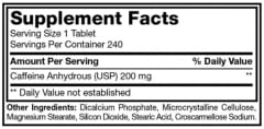 Cafeína Mutant 200MG 240 Comprimidos 2