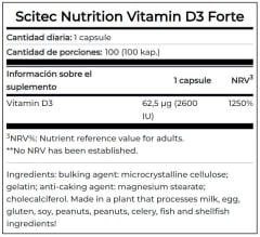 Vitamina D3 Forte 2600UI Scitec Nutrition 100 Capsulas. 2