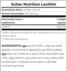 Lecitina 1200MG Scitec Nutrition 100 Capsulas. 2