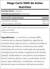 Mega Carnitina 1000MG Scitec Nutrition 60 Capsulas. 2