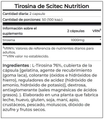 Tirosina 1000MG Scitec Nutrition 100 Capsulas. 2