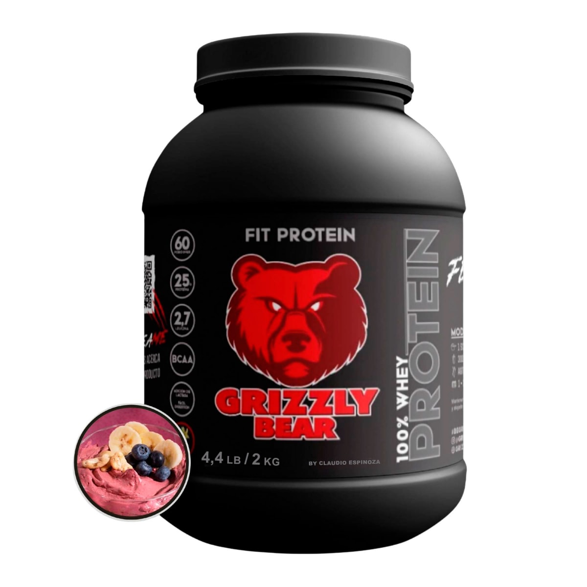 Proteína Fit Protein Grizzly Bear 4.4 lb (2 kg) – 60 porciones5