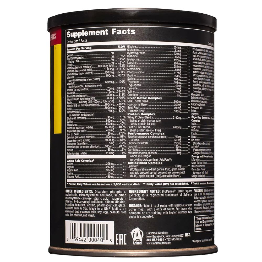 Animal Pak Comprimidos 44 Packs. 2