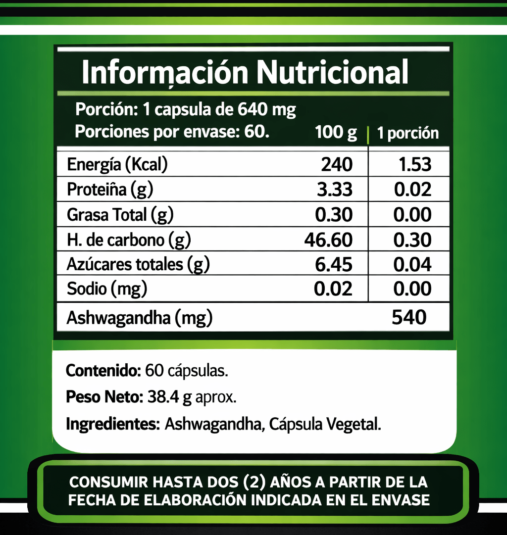Ashwagandha 540 mg Grizzly Bear – 60 porciones2