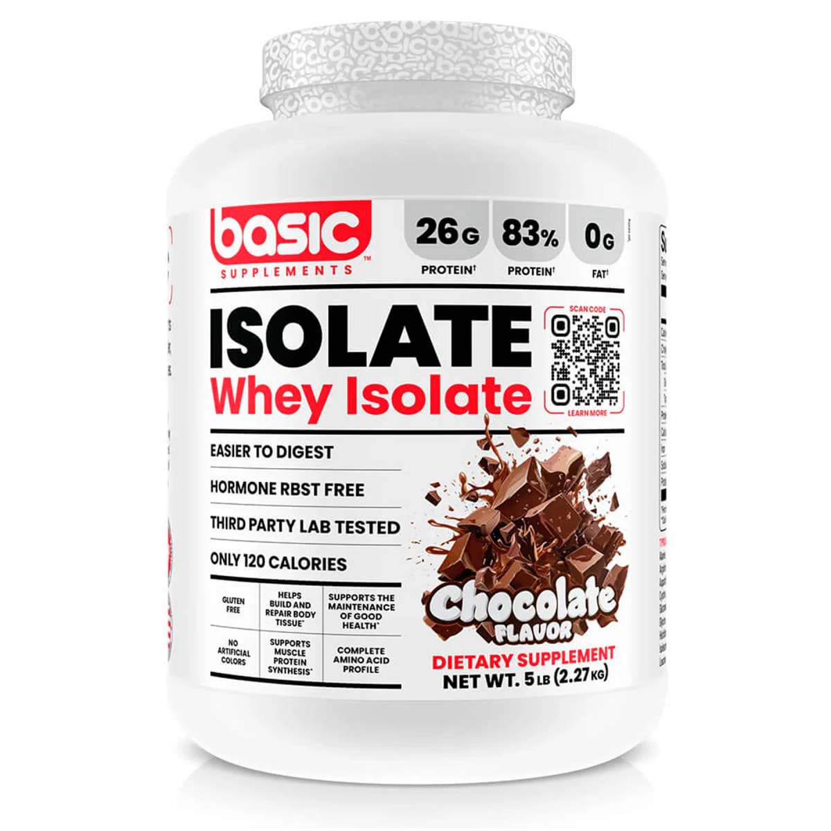 Whey Isolate Basic Supplement 5 lb (2.2 kg) – 71 porciones1
