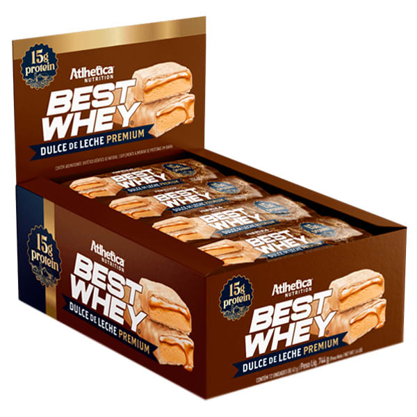 Caja 12 Barras Best Whey Atlhetica Nutrition 15G.