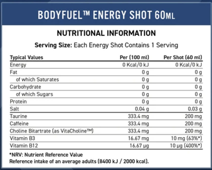 Body Fuel Energy Shot Applied Nutrition 60Ml. 3