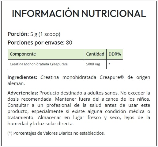 Creatina Creapure Ultra Xpro Kiffer 400 g – 80 porciones 2