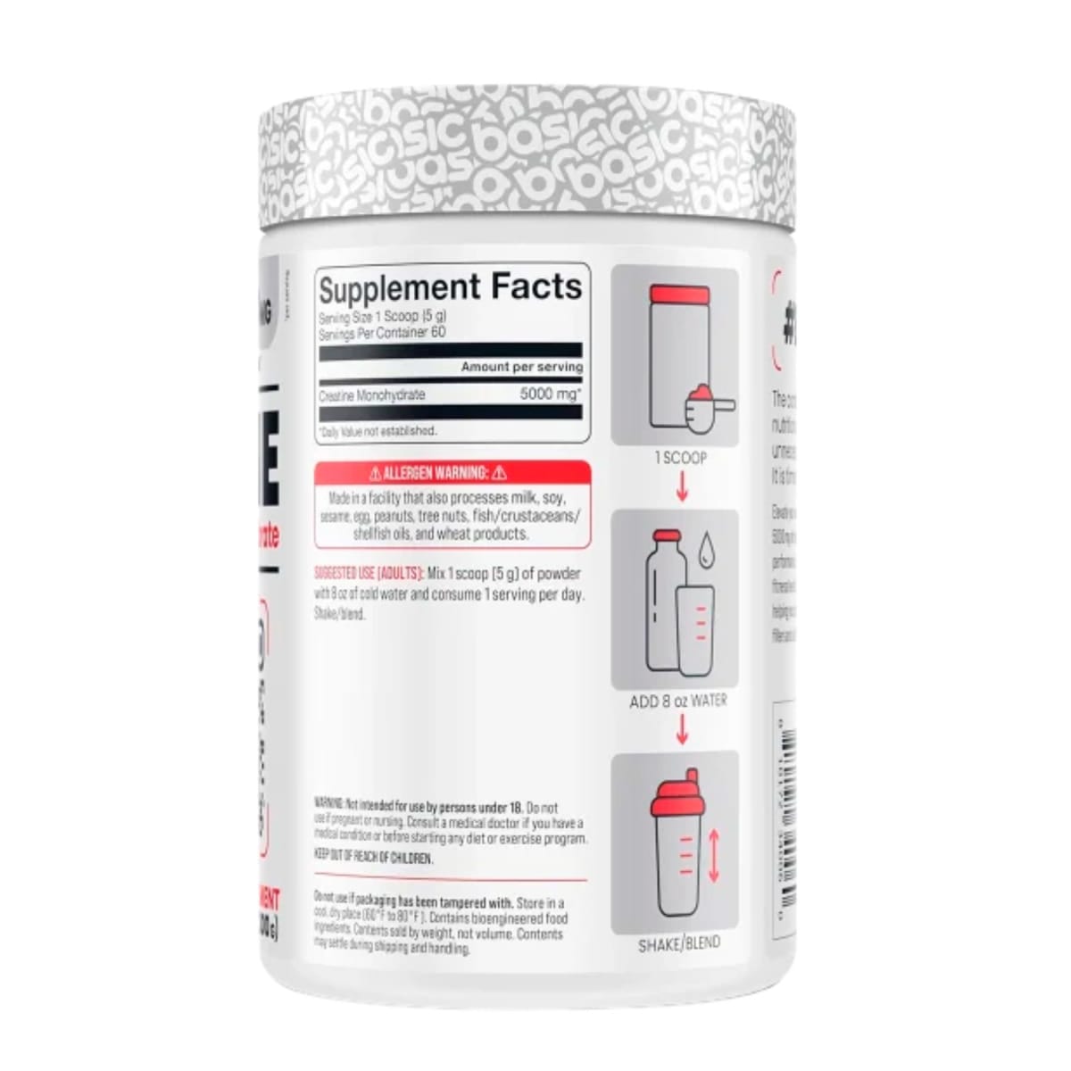 Creatina Monohidratada Basic Supplements 300 g – 60 porciones2