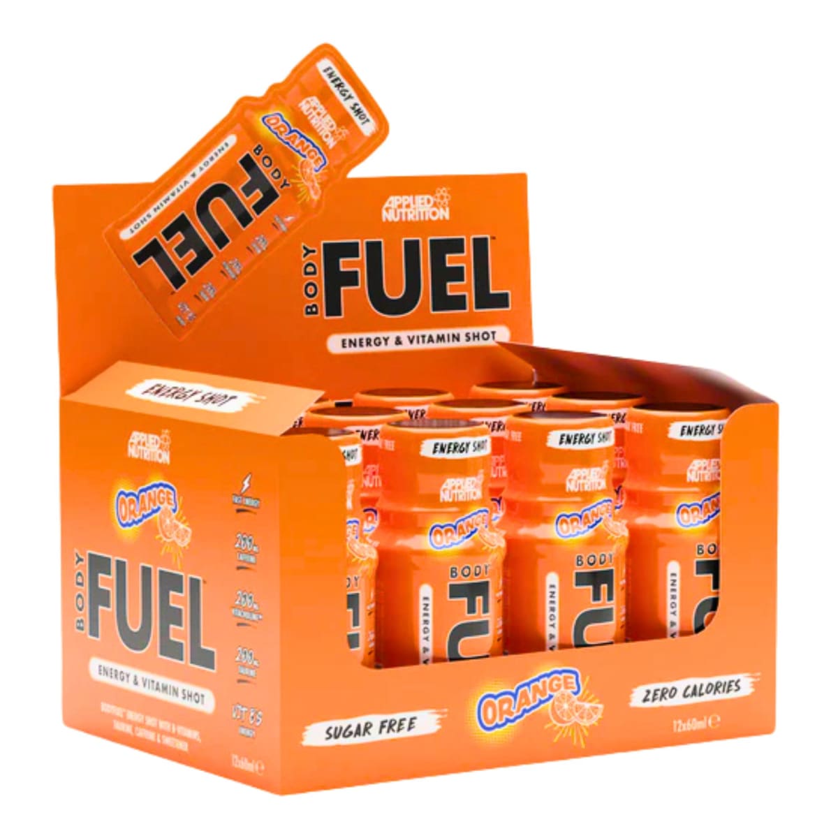 Display Body Fuel Energy Shot Applied Nutrition 60Ml 12Uds .