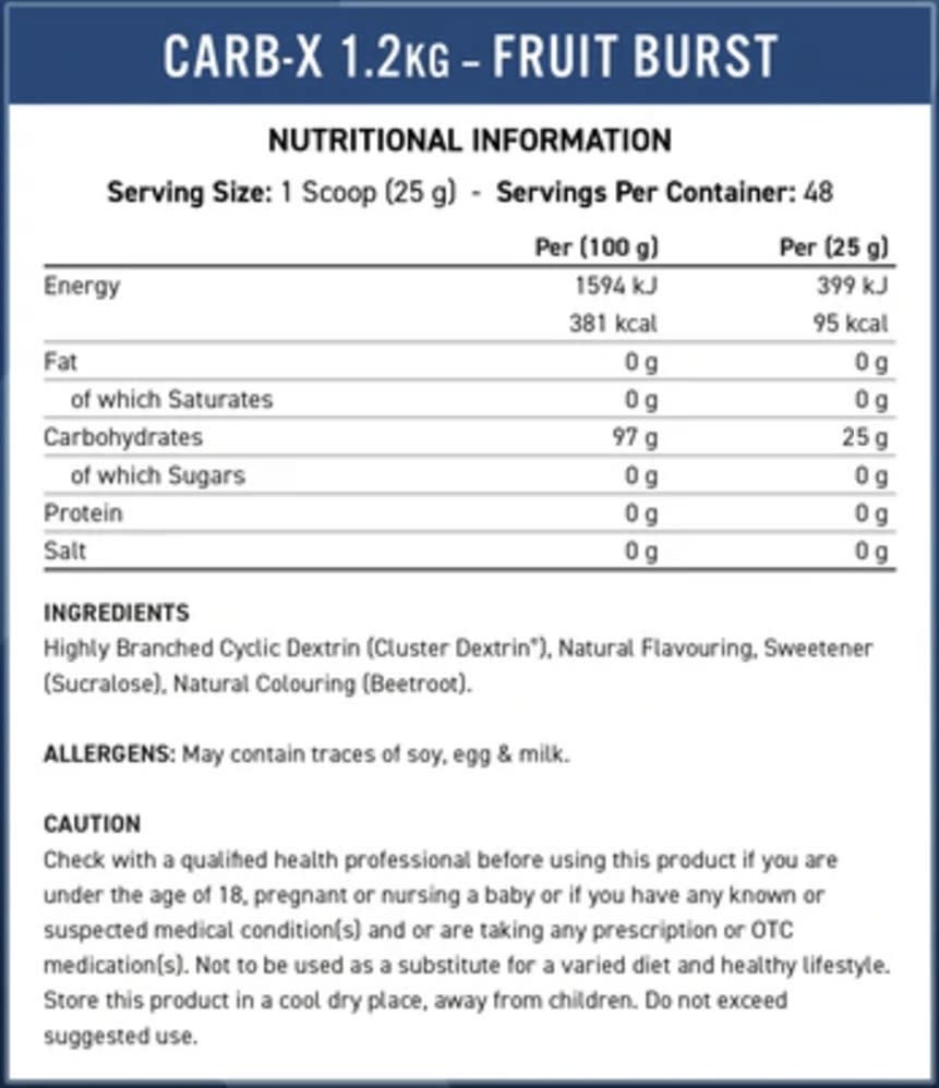 Carb-X Applied Nutrition 1.2 KG 48 Serv. 4