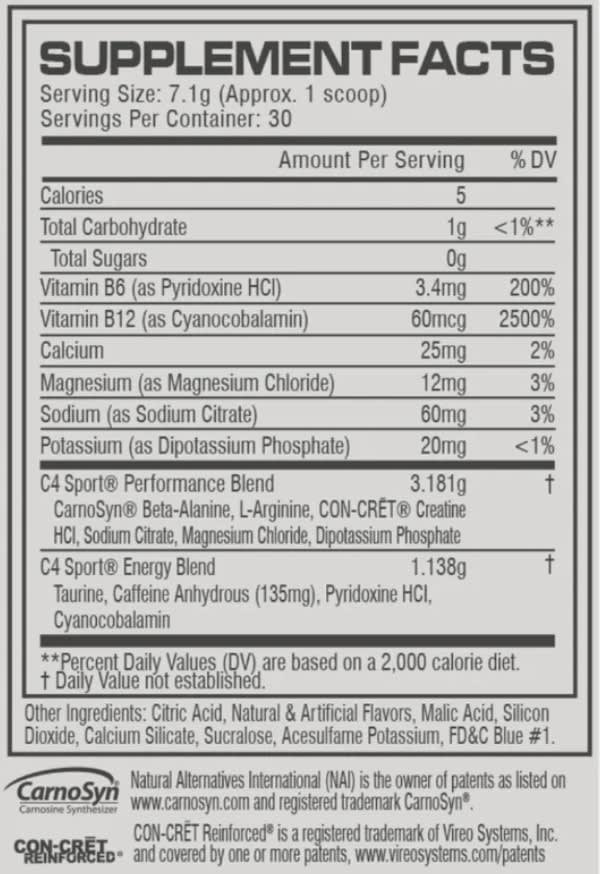 C4 Sport Pre-Workout Cellucor 30 Servicios.2