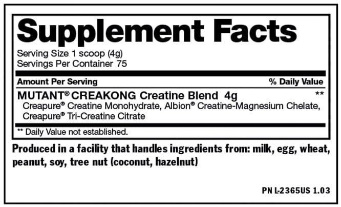 Creatina Creakong Mutant 75 Servicios. 1