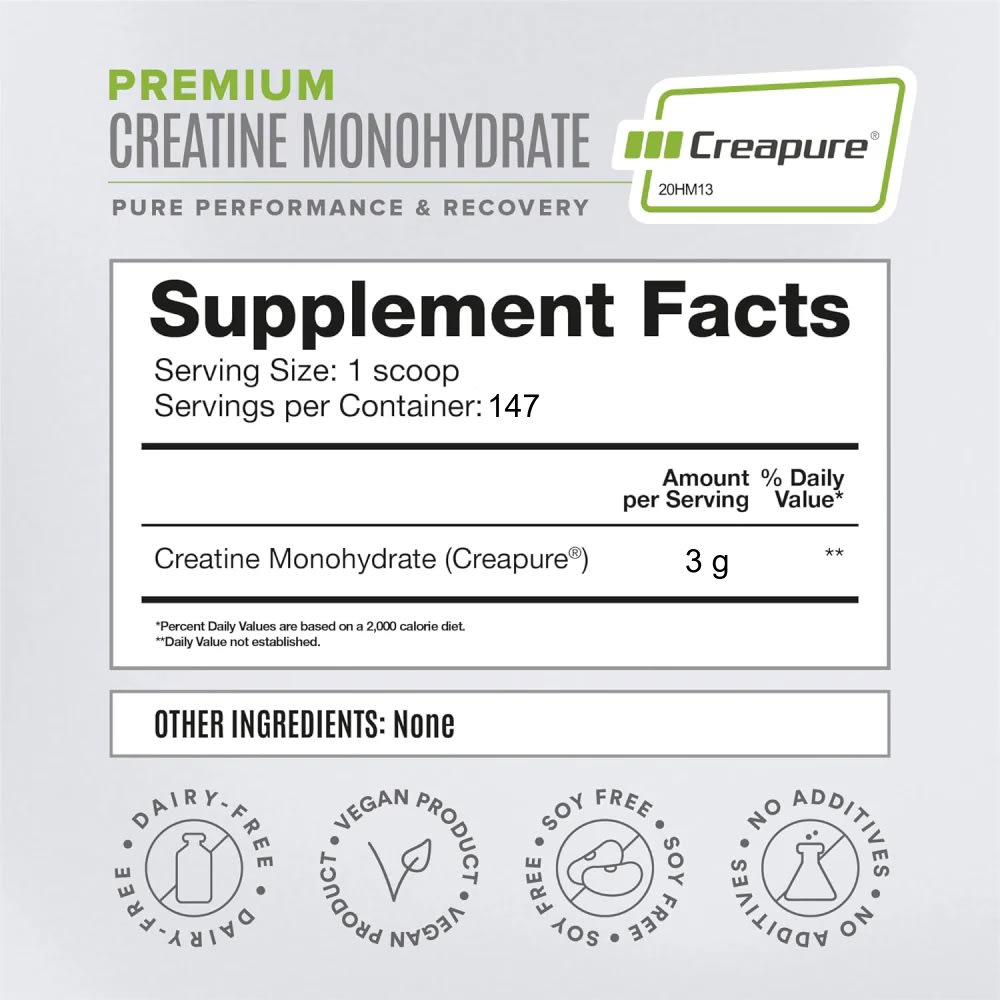 Creatina monohidrato Creapure Dymatize 147 Servicios.2