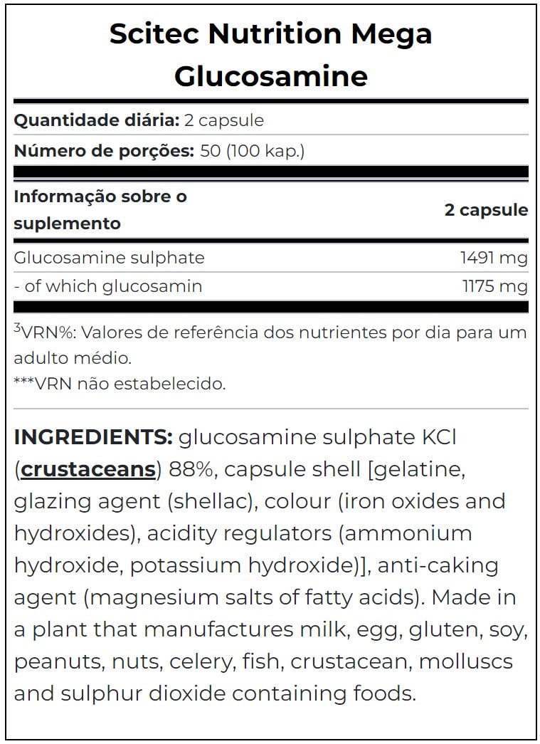 Mega Glucosamina 1175MG Scitec Nutrition 100 Capsulas.2