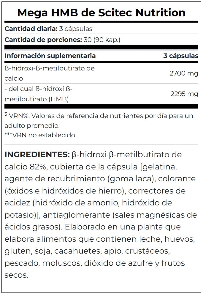 Mega HMB 2700MG Scitec Nutrition 90 Capsulas.2