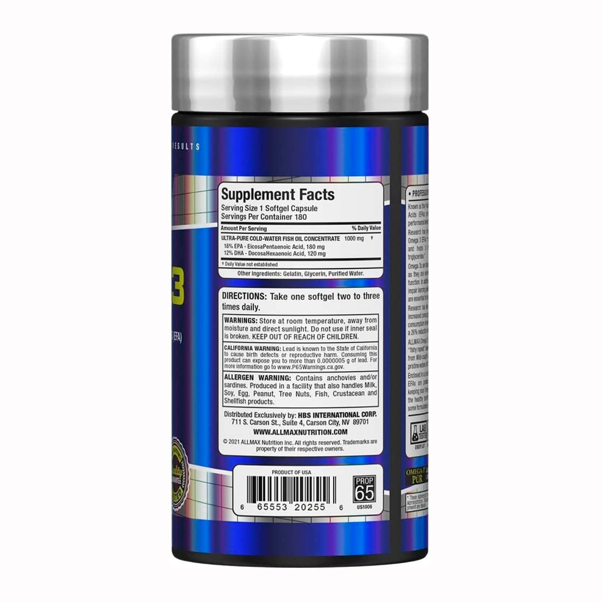 Omega 3 300MG AllMax 180 Capsulas.1