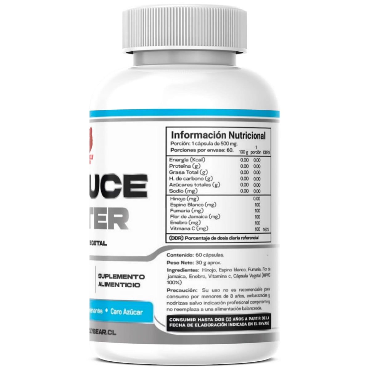 Reduce Water Grizzly Bear 60 Capsulas.2