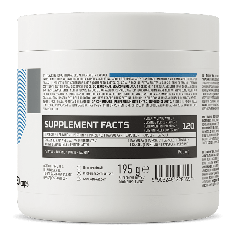 Taurina 1500MG 120 Cápsulas Ostrovit.2