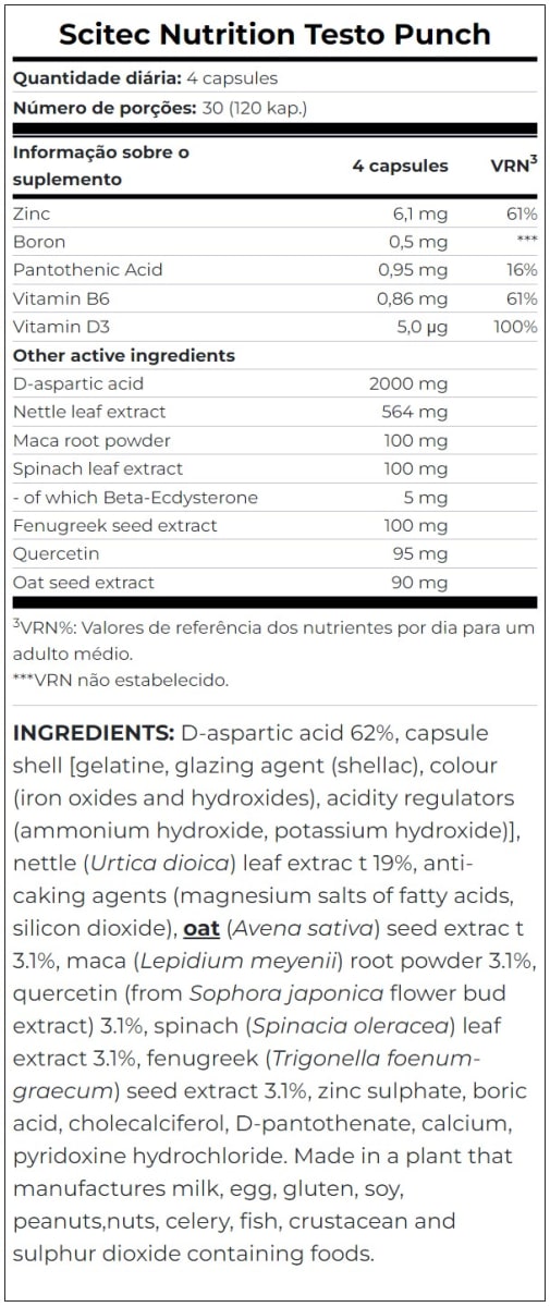 Testo Punch Scitec Nutrition 120 Capsulas.2