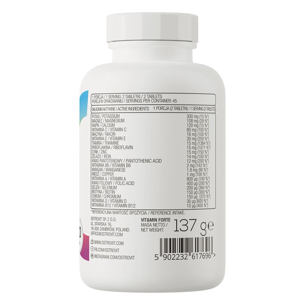 Vit&Min Forte Ostrovit 90 Tabletas. 2