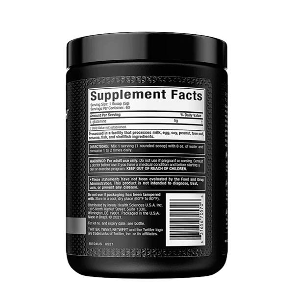 100% Glutamina Muscletech 60 Servicios. 2