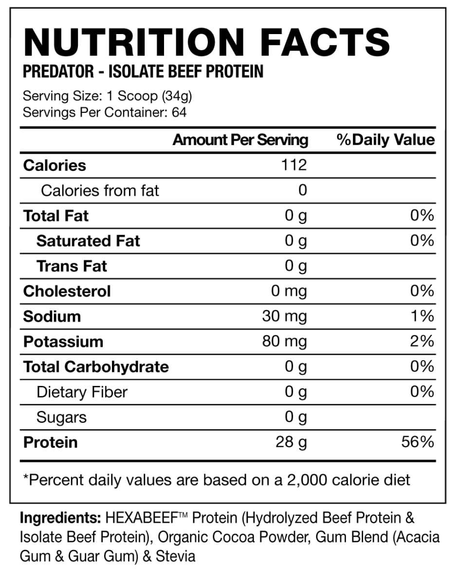 Predator Beef Hexacore 4.8 lb (2.2 kg) – 64 porciones 3