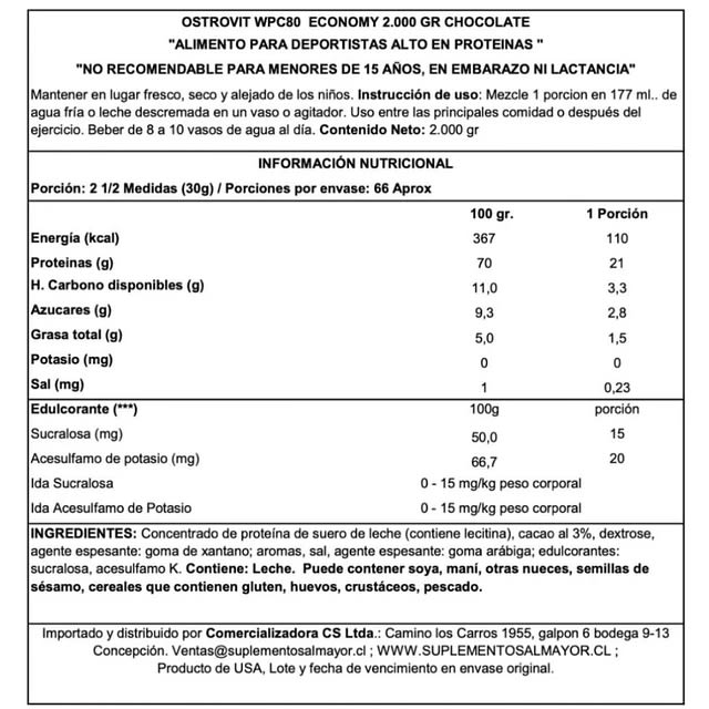 Whey Protein Ostrovit 4.4 lb (2 kg) – 66 porciones12