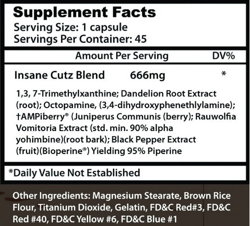 Insane Cutz Insane Labz 45 Cápsulas.2