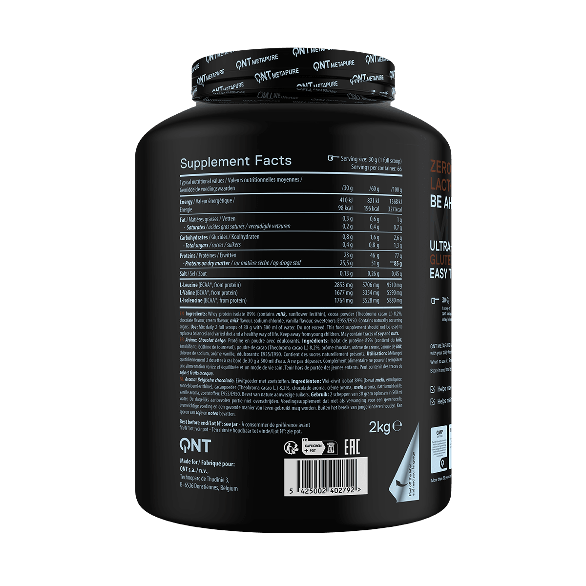 Whey Isolate Zero QNT Metapure 4.4 lb (2 kg) – 66 porciones8