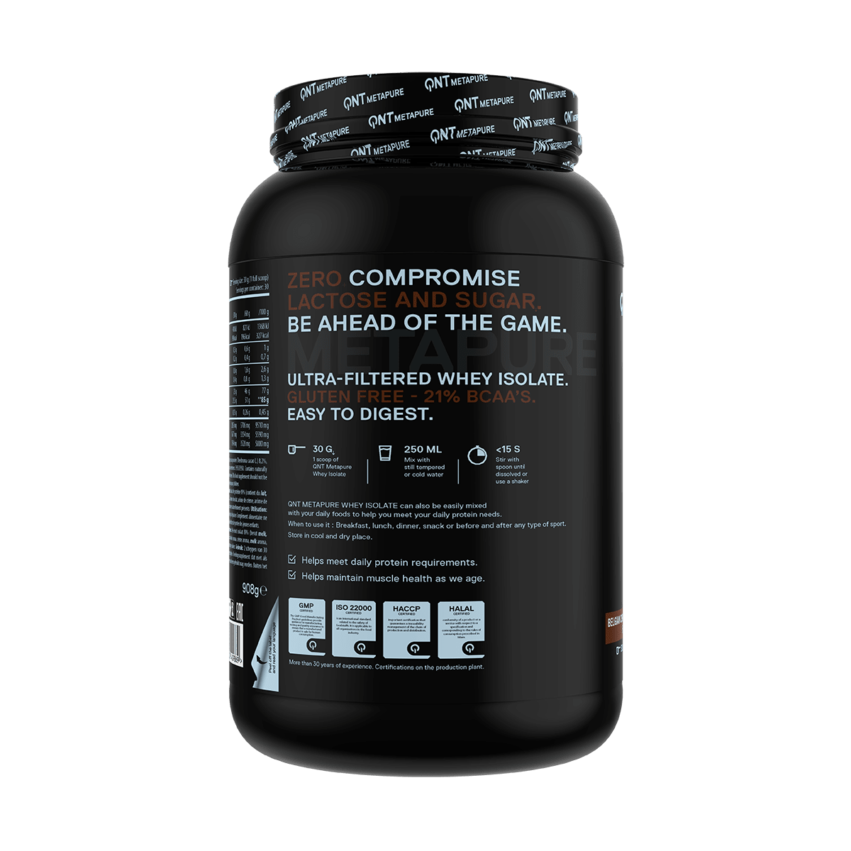 Whey Isolate Zero QNT Metapure 2 lb (908 g) – 30 porciones7
