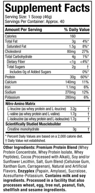 Nitro Tech Whey Protein 4 lb (1.8 kg) – 40 porciones5