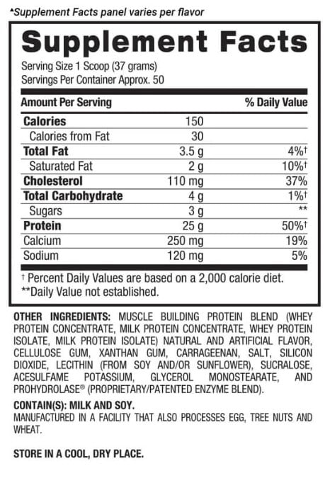 Proteína Whey HD BPI Sports 4.2 lb (1.9 kg) – 50 porciones5