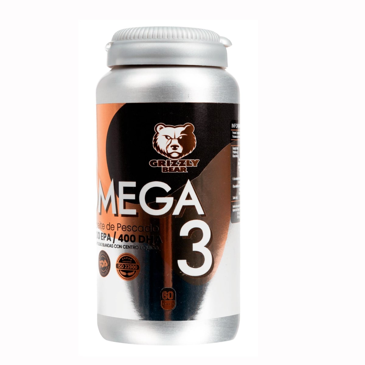 Omega 3 600MG Grizzly Bear 60 Capsulas.2