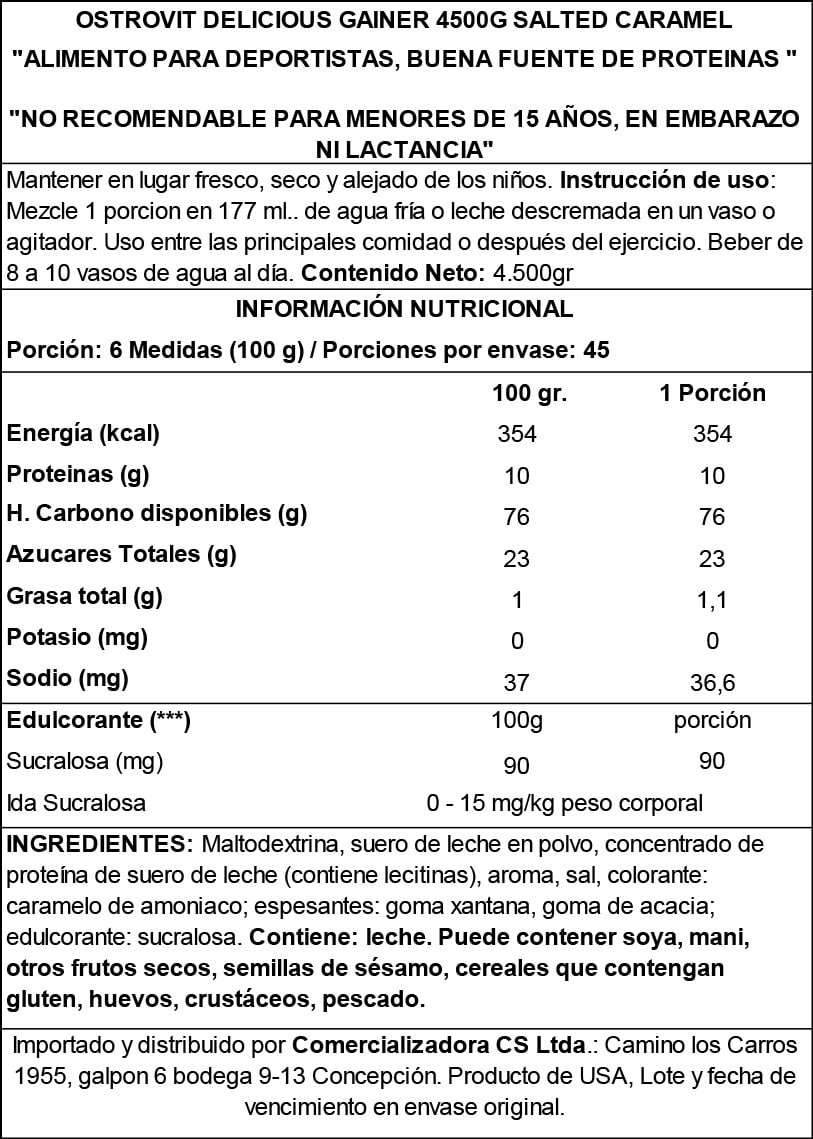 Delicious Gainer Ostrovit 4.5 KG 45 Serv.4