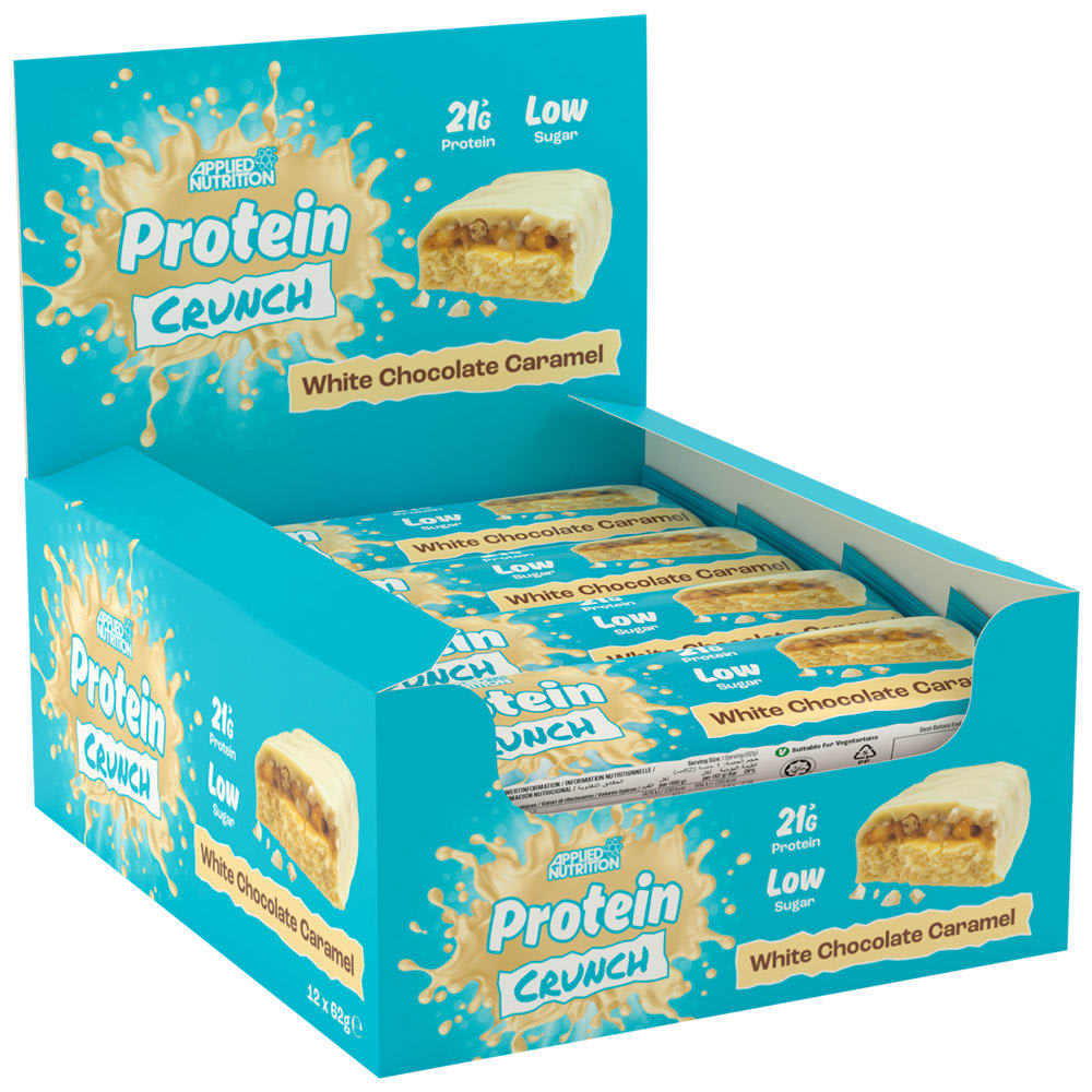 Caja 12 Barras Protein Crunch Applied Nutrition 21G de Proteína 62G C/U.3