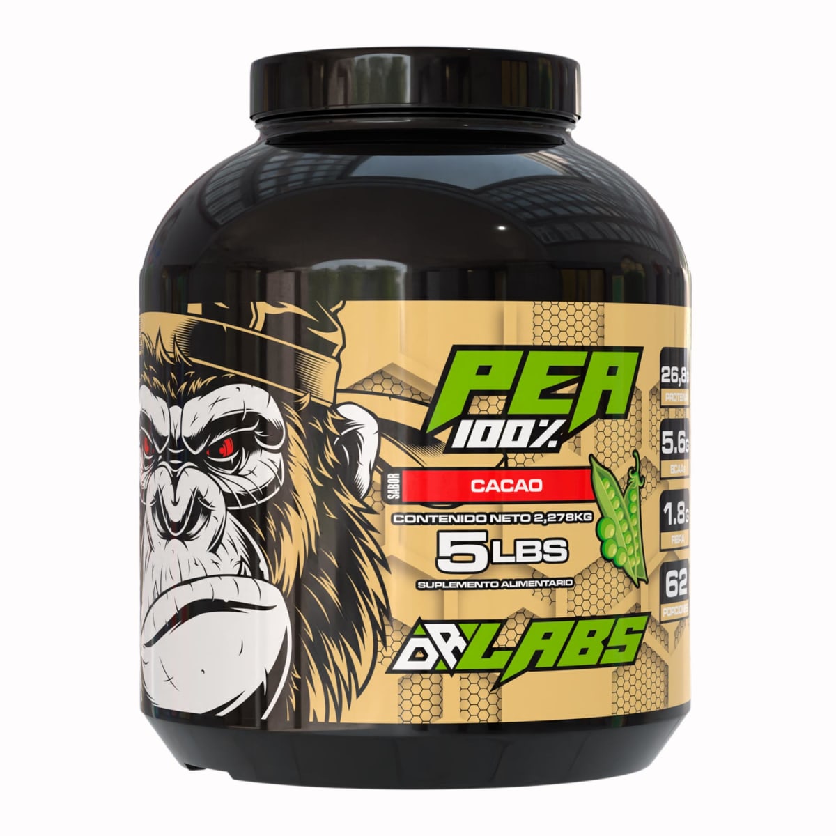 Proteína Vegana 100% Dr. Labs 5 lb (2.2 kg) – 62 porciones1